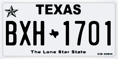 TX license plate BXH1701
