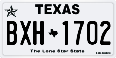 TX license plate BXH1702