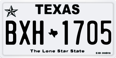 TX license plate BXH1705