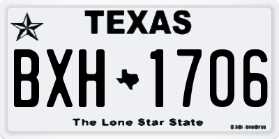 TX license plate BXH1706