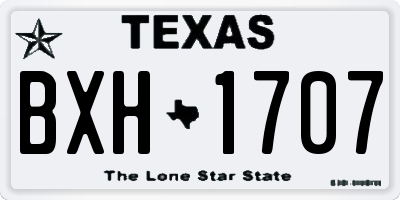 TX license plate BXH1707