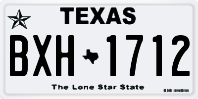 TX license plate BXH1712