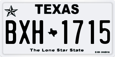 TX license plate BXH1715