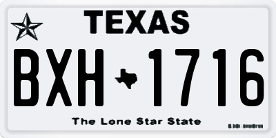 TX license plate BXH1716