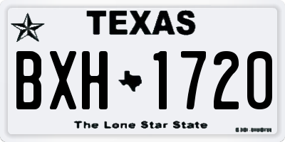 TX license plate BXH1720
