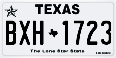 TX license plate BXH1723