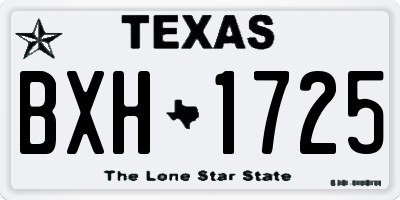 TX license plate BXH1725