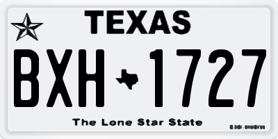 TX license plate BXH1727