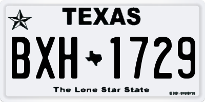 TX license plate BXH1729
