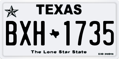 TX license plate BXH1735