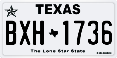 TX license plate BXH1736