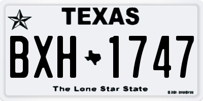 TX license plate BXH1747