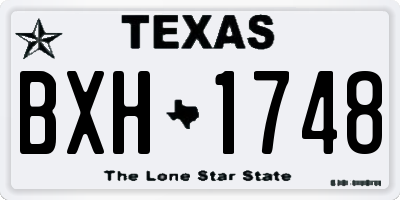 TX license plate BXH1748