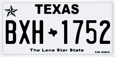 TX license plate BXH1752