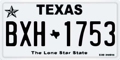 TX license plate BXH1753