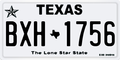 TX license plate BXH1756