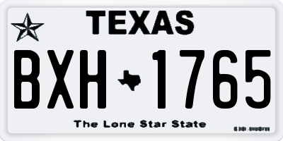 TX license plate BXH1765