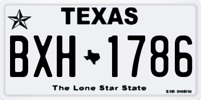 TX license plate BXH1786