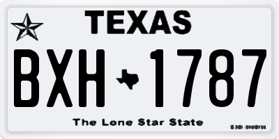 TX license plate BXH1787