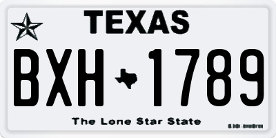 TX license plate BXH1789