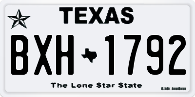 TX license plate BXH1792
