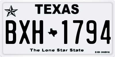 TX license plate BXH1794