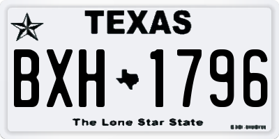 TX license plate BXH1796
