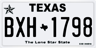 TX license plate BXH1798