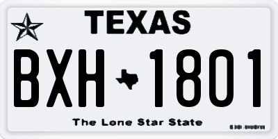 TX license plate BXH1801