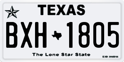 TX license plate BXH1805