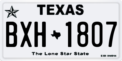 TX license plate BXH1807