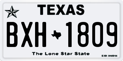 TX license plate BXH1809