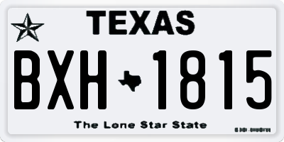 TX license plate BXH1815