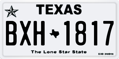 TX license plate BXH1817