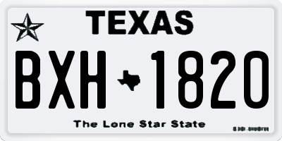 TX license plate BXH1820