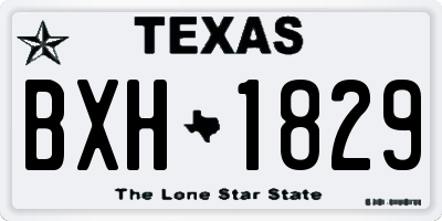 TX license plate BXH1829