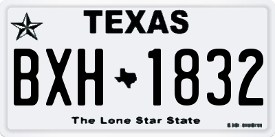 TX license plate BXH1832