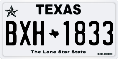 TX license plate BXH1833