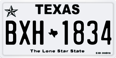 TX license plate BXH1834