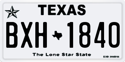 TX license plate BXH1840