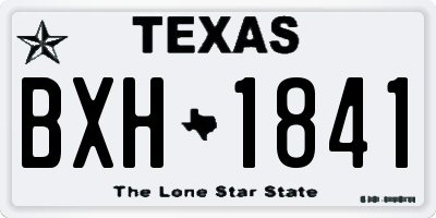 TX license plate BXH1841
