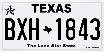 TX license plate BXH1843