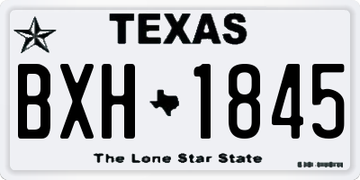 TX license plate BXH1845