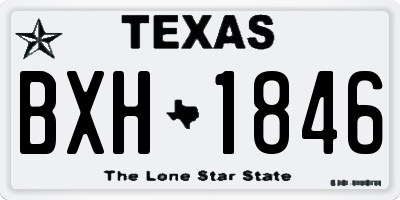 TX license plate BXH1846