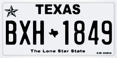 TX license plate BXH1849