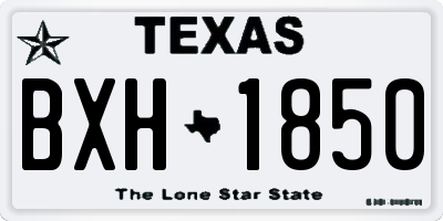 TX license plate BXH1850