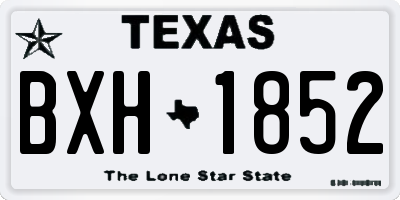 TX license plate BXH1852