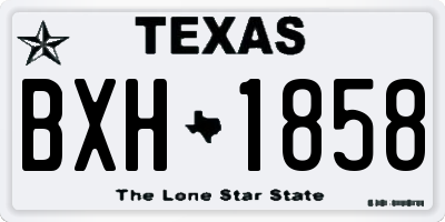 TX license plate BXH1858