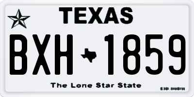 TX license plate BXH1859