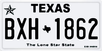 TX license plate BXH1862